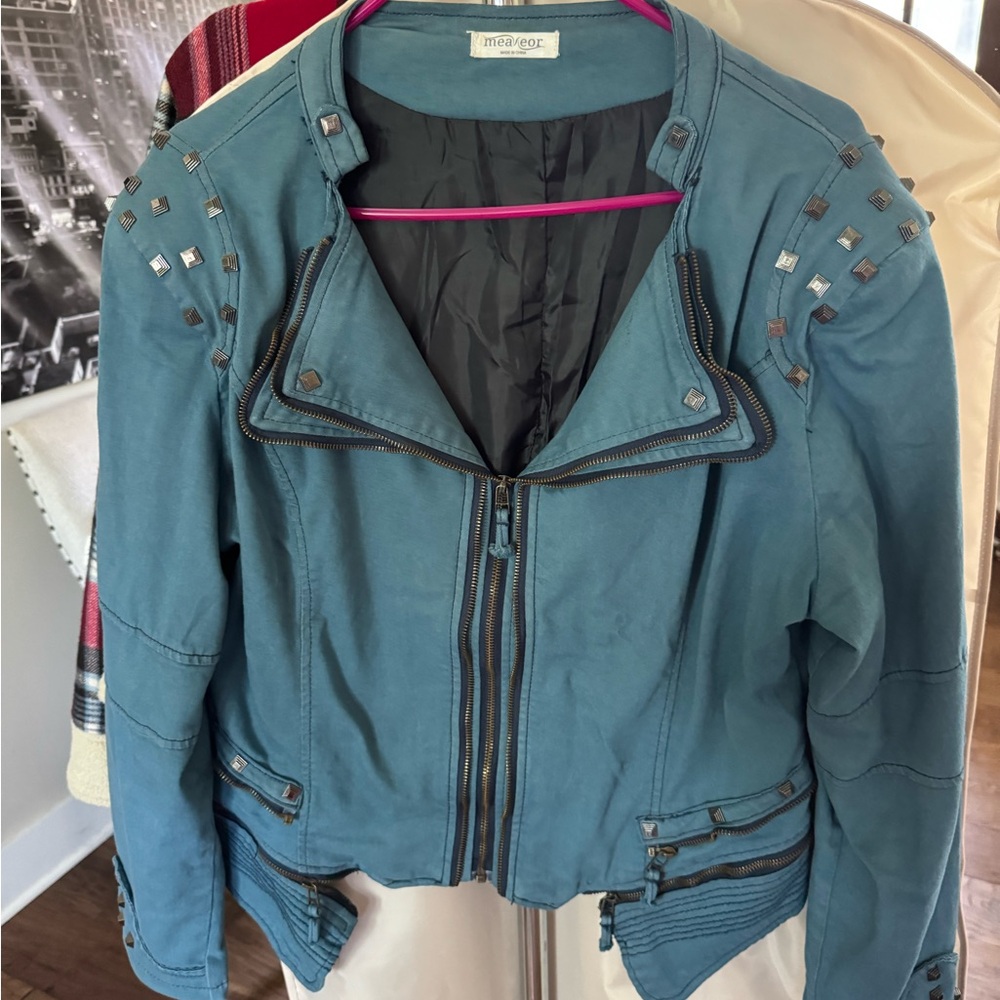 Blue Studded Women's Jacket